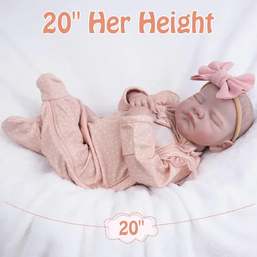 Miniatura 6 de Milidool Muñecas Reborn realistas – Muñeca realista de 20 pulgadas para recién nacido, con extremidades posables, bonito regalo para niños de 3 años
