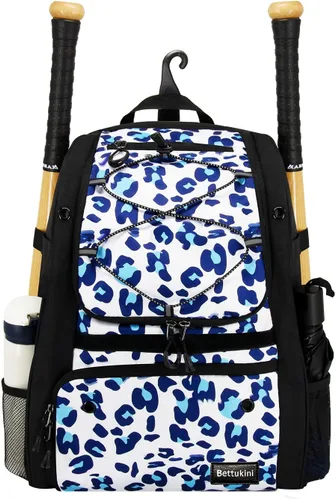 Miniatura 8 de Bolsa de béisbol juvenil con compartimento ventilado para zapatos, bolsa de bate de sóftbol para guantes de bateo, casco, equipo de teeball - Rosado
