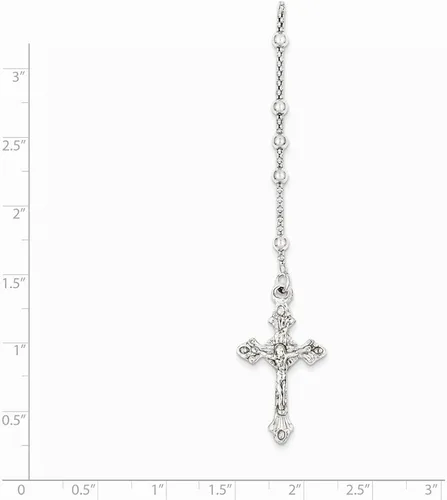 Miniatura 2 de Collar de plata de ley 925 con rosario de 16.0in.