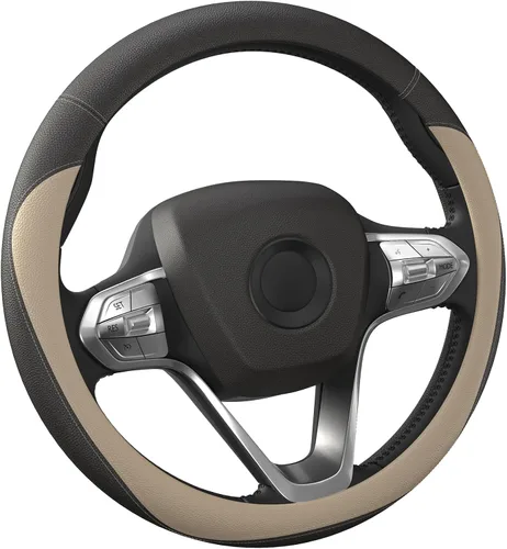 Miniatura 7 de HOTOR Funda para volante de automóvil, accesorio universal para diversos automóviles, funda de cuero con forro antideslizante, para volante con un