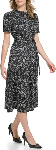 Miniatura 3 de Karl Lagerfeld Paris Vestido de popelina Paris con logotipo para mujer