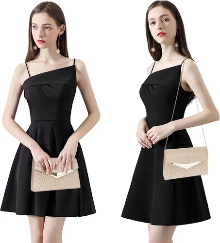 Miniatura 2 de Larcenciel Bolsos de noche para mujer, bolso de noche plisado brillante, elegante embrague de lentejuelas para boda, fiesta de cóctel formal