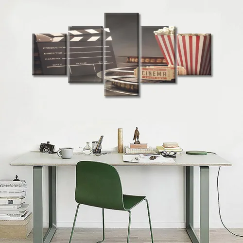 Miniatura 2 de 5 paneles para decoración del hogar, cine y cine, cuadros antiguos de película, decoración de pared para sala de estar, obra de arte, decoración