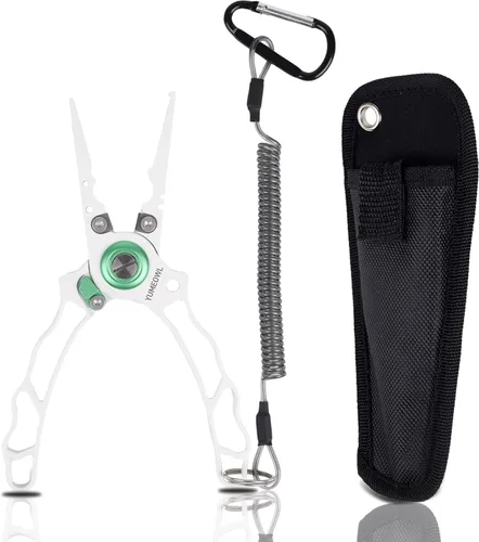 Alicates de pesca con mango ergonómico innovador, resistente a la corrosión y agua salada, removedor de gancho multiherramienta de pesca, corte de