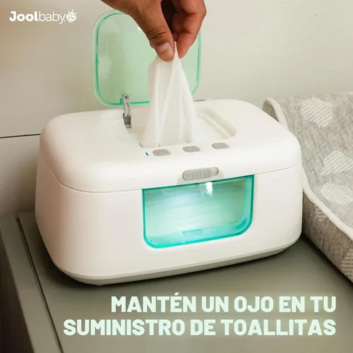 Miniatura 7 de Jool Baby TinyBums - Calentador y dispensador de toallitas para bebés con luz LED cambiante e interruptor de encendido/apagado (aguamarina)