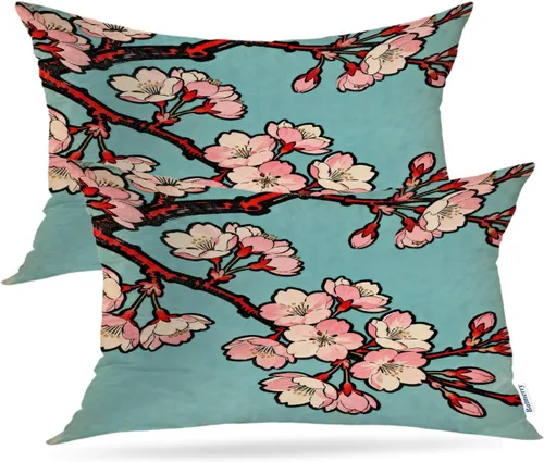 Miniatura 56 de Batmerry Black Cat Green Leaves Throw Pillow Covers, Cat Among Foliage Decorative Pillow Covers Digital Printing Blended Fabric for Couch Sofa Bed