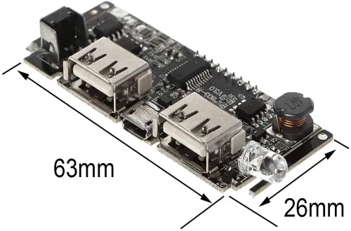 Miniatura 9 de Módulo de Carga de Batería Dual USB 18650 con Protección 4 piezas, Placa PCB de Banco de Energía, Módulo de Placa de Circuito Dual USB 5V 1A 2.1A