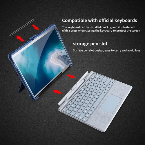 Miniatura 6 de AOAO Funda para Microsoft Surface Go 4/Surface Go 3/Surface Go 2/Surface Go con correa para el hombro, correa de mano, soporte para lápiz stylus