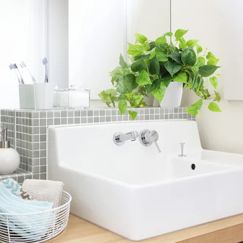 Miniatura 5 de CEWOR Plantas Artificiales Pothos Falso con Maceta de Plástico Planta Artificial en Maceta para Hogar Oficina Dormitorio Decoración