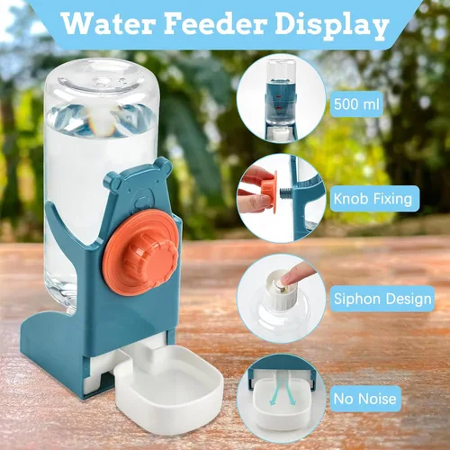 Miniatura 5 de Hamiledyi - Set de comederos sin ensuciar para pájaros con dispensador de agua, contenedor de semillas para periquitos, comedero automático
