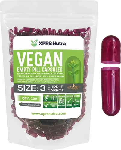 Miniatura 16 de XPRS Nutra Cápsulas Vacías Tamaño 3 - 100 Unidades Píldoras Veganas - Cápsulas de Píldoras Vacías Vegetarianas - Llenado de Cápsulas Vegetales DIY