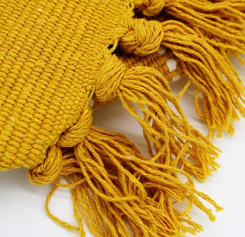 Miniatura 4 de Alfombra bohemia geométrica mostaza, 2 x 3 pies, color amarillo, lavable a máquina, antideslizante, pelo bajo, algodón tejido a mano