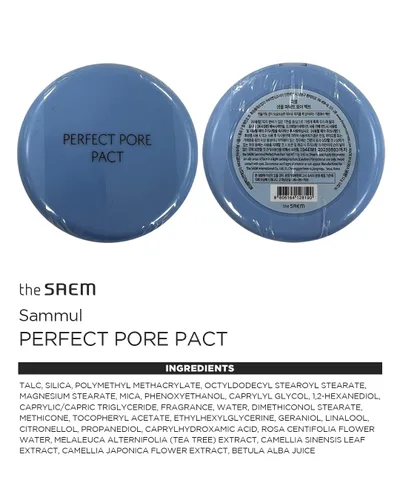Miniatura 8 de THESAEM Saemmul Perfect Pore Pact - Polvo facial para control de sebo para la absorción de aceite y fijación del maquillaje - Polvo compacto