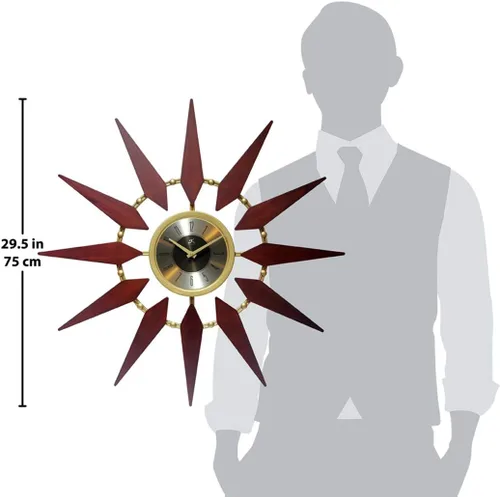 Miniatura 5 de Infinity Instruments Orion Starburst - Reloj de pared moderno de mediados de siglo, 30 pulgadas, grande, de mediados de siglo, moderno, decoración