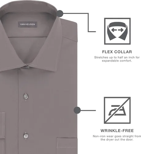 Miniatura 6 de Van Heusen Camisa de vestir elástica con cuello flexible de ajuste regular para hombre, Blanco