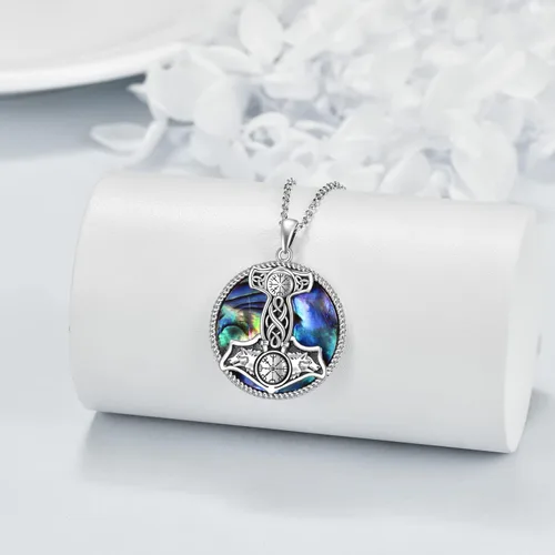 Miniatura 4 de Pavo realfénixcuervomurciélagobrújulahojahongomartillodragónpentagrama collares de pavo real regalos de plata de ley 925 joyería de Navidad