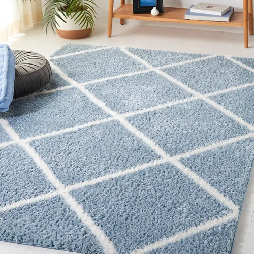 Miniatura 12 de SAFAVIEH Tahoe Shag Collection - Alfombra para pasillo, 2 x 9 pies, diseño de enrejado, no desprende pelusa y de fácil cuidado, 1.2 pulgadas