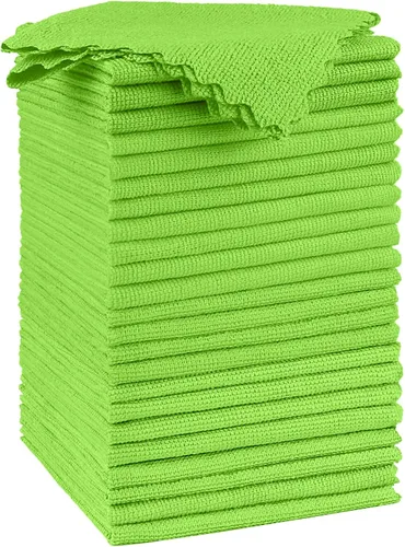 Miniatura 24 de Orighty Paño de limpieza de microfibra a granel, paquete de 50 toallas de tienda, trapos de limpieza reutilizables, toallas de microfibra sin pelusa
