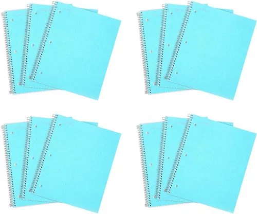 Miniatura 31 de Mintra Office Cuadernos de espiral duraderos, 1 materia, (rosa primavera, amarillo sol, hielo ártico, rayas anchas, paquete de 3)