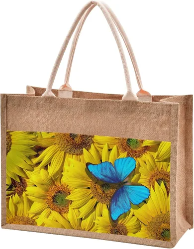 Miniatura 10 de CaTaKu Divertida bolsa de yute con asas y cremallera para gatos, bolsa de arpillera reutilizable con bolsillo frontal de lona, regalo para bodas, 12