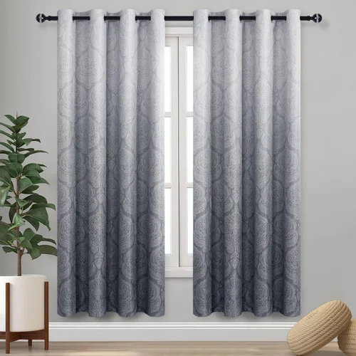 Miniatura 59 de DWCN - Cortinas blackout para dormitorio, diseño de damasco con aislamiento térmico y ojales, para sala de estar, juego de 2 paneles de cortina Gris