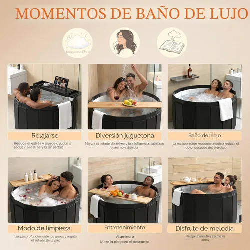 Miniatura 2 de Bañera portátil para adultos, bañera plegable para spa caliente y baño de hielo, bañera plegable pequeña para baño, bañera portátil aislada de 6