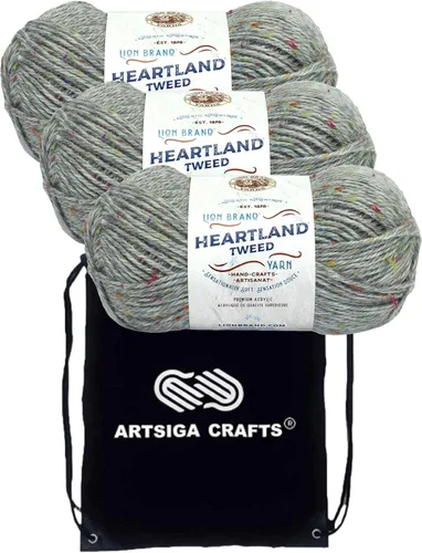 Miniatura 13 de Lion Brand Heartland Capitol Reef 136-140 (3 cadejos - mismo lote de tinte) Hilo estambre medio #4 acrílico para crochet y tejer con bolsa