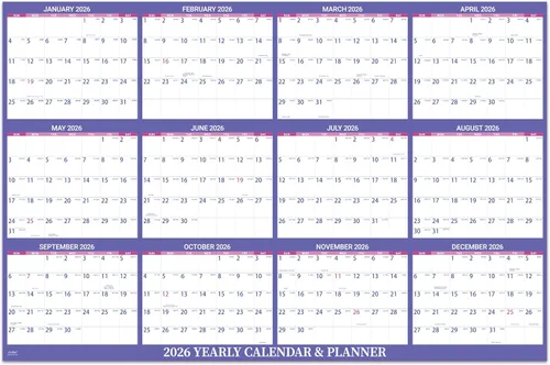 Miniatura 3 de Calendario anual de pared 2026, calendario de borrado en seco 2026, enero 2026 a diciembre de 2026, 34.8 x 22.9 pulgadas, calendario de pared 2026