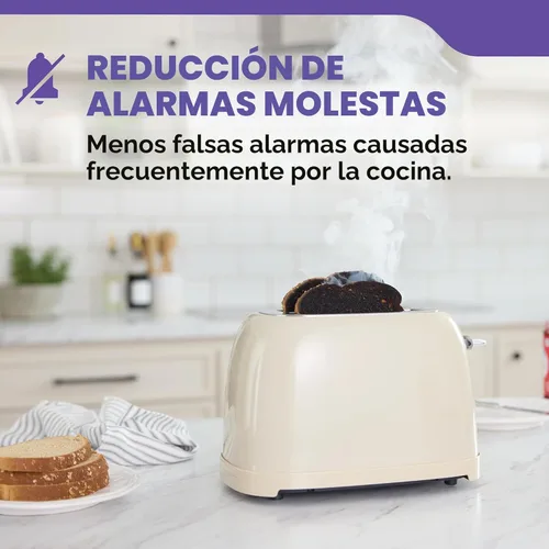 Miniatura 5 de Kidde - Detector de humo, funciona con pilas AA, indicadores de luz de advertencia LED, paquete de 1 unidad, blanco, 30CUAR