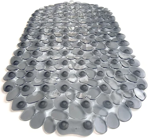 Miniatura 51 de Alfombra antideslizante para bañera y ducha "Pebbles" de 27 x 14 pulgadas, ovalada, no tóxica, segura, limpia, lavable a máquina, agarre y drenaje
