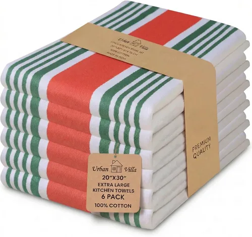 Miniatura 63 de Urban Villa Toallas de cocina 100% algodón, paquete de 6, altamente absorbentes, de secado rápido, súper suaves, de primera calidad, para cocina