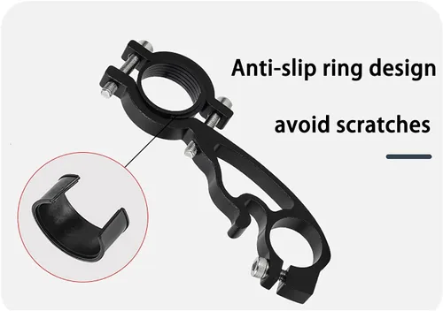 Miniatura 8 de Extensión extensor de manillar doble para bicicleta, aleación de aluminio de 11.8 pulgadas/11.8 in, accesorios de soporte de bicicleta súper largo