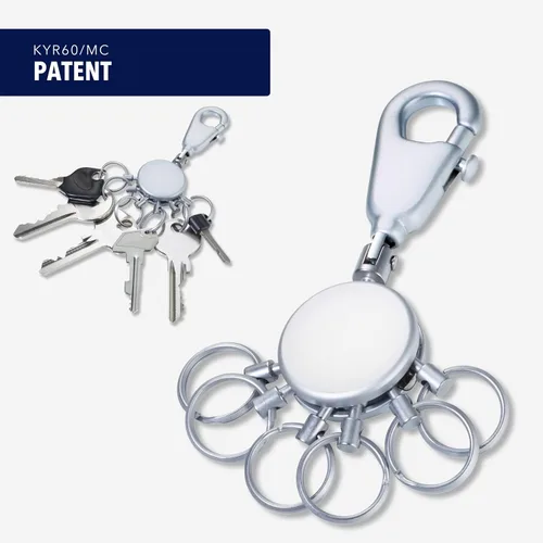 Miniatura 2 de Troika KYR60/MC – Llavero – Incluye Mosquetón – 6 Anillos Intercambiables – Metal/Latón – Mate – Cromo – Unisex Adulto, Plata – TROIKA-Original