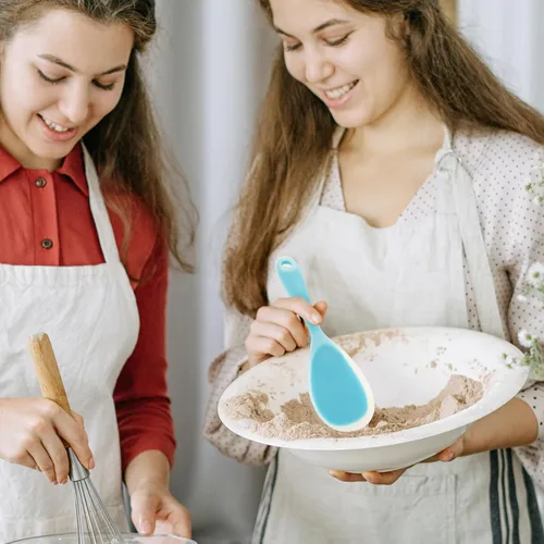 Miniatura 4 de SHOWERORO 2 cucharas de arroz de silicona resistentes al desgaste compactas para cocina, hogar y restaurante, fácil de limpiar y diseño ergonómico