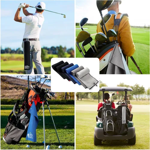 Miniatura 5 de Moukeren 6 toallas de golf divertidas para hombres, toalla bordada de bola, regalo, columpio de 16 x 24 pulgadas, gofres de microfibra para bolsa