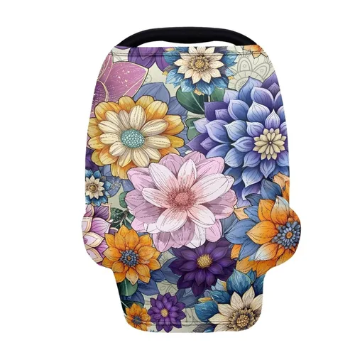 Miniatura 21 de Binienty Funda de lactancia con estampado de vaca azteca para recién nacidos, niñas y niños, fundas elásticas y transpirables para asientos