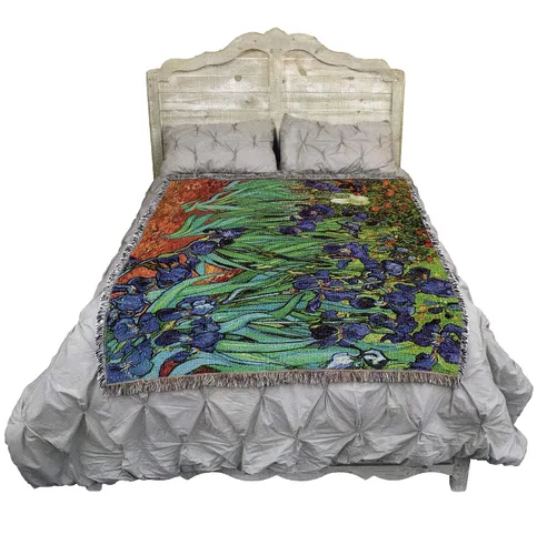 Miniatura 2 de Pure Country Weavers Manta de lirios de Vincent Van Gogh – Tapiz de regalo de arte fino tejido de algodón – Hecho en los Estados Unidos