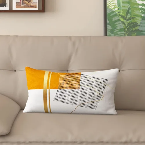 Miniatura 14 de Funda de almohada decorativa para sofá de sala de estar, patrón impreso de doble cara, funda de cojín naranja geométrica abstracta estilo nórdico