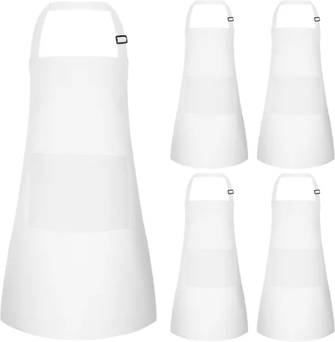 Miniatura 14 de MEEZY Juego de 3 delantales para niños con bolsillos, delantal ajustable para pintar, delantal de arte para niños, delantales de chef para niños