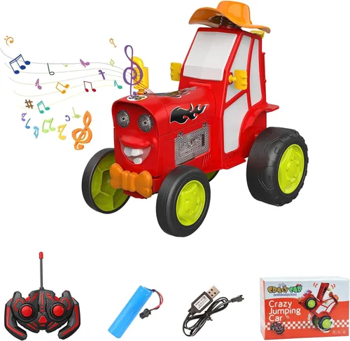 Miniatura 5 de GoolRC Coche de salto loco para niños, auto de acrobacias RC con luces musicales, auto recargable a control remoto, juguete mecedora controlado por