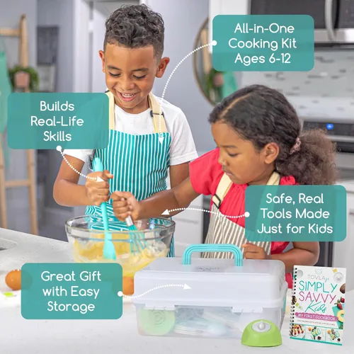 Miniatura 3 de TOVLA JR. Juego de cocina real para niños Herramientas de cocina para niños de 5 a 12 años Kit de cocina para principiantes inspirado