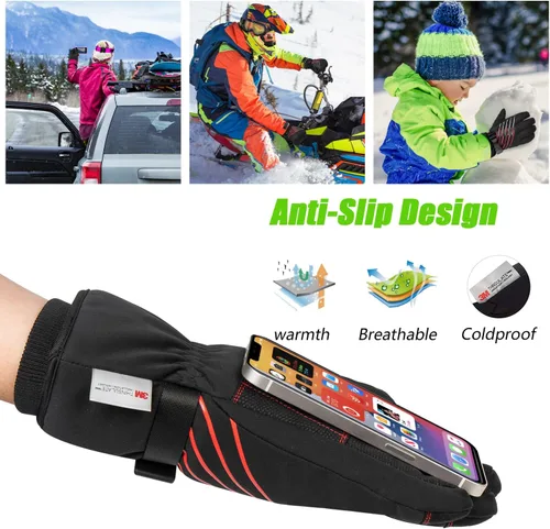Miniatura 6 de MOREOK Waterproof & Windproof -10F Winter Gloves for MenWomen, 3M Thinsulate Thermal Gloves Touch Screen Warm Gloves for