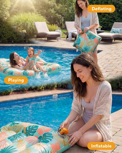 Miniatura 7 de MKARMATER - Bomba de aire portátil ultra pequeña de 1.69 onzas para flotadores de piscina y colchón de aire, inflador y desinflador inalámbrico