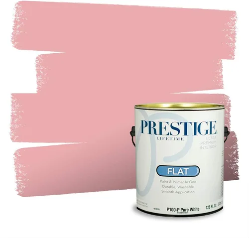 Miniatura 534 de Prestige Paints Pintura exterior e imprimación en uno, 1 galón, plano, coincidencia comparable de Valspar* Amber Rose*