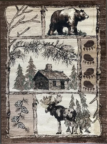 Miniatura 16 de Alfombra de pasillo estilo cabaña, estilo rústico, nativo americano, occidental, oso, alce, ciervo, vida silvestre, cabaña, diseño nativo 386