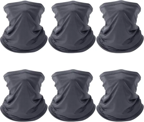 Miniatura 10 de Paquete de 6 polainas de cuello para hombres y mujeres, máscara de verano contra el polvo UV, polainas de enfriamiento para el cuello, cubierta