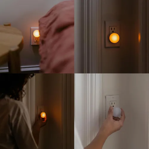 Miniatura 6 de Loftie – Luces nocturnas enchufables en la pared - 0.5W Luz nocturna enchufable - Resplandor ámbar cálido, luz de pared con sensor de atardecer a