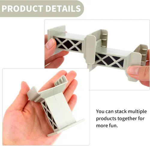 Miniatura 3 de 6 piezas de puente de tren, pilar de vía, accesorios de ferrocarril de varios niveles, soportes elevados, bloques de alto nivel, compatibles