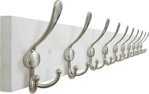 Miniatura 10 de SKOLOO Perchero de pared montado en la pared de estilo rústico: Perchero de pared de pino de madera auténtica de 40,6 cm de orificio a orificio