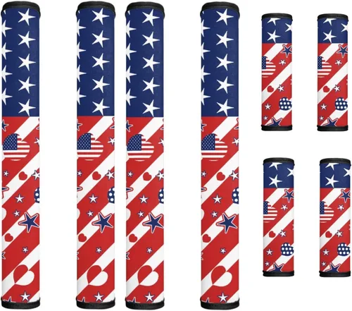 Miniatura 73 de America250 - Juego de 8 fundas antideslizantes para manijas de puerta de refrigerador, 4 de julio de 2026, protectores para nevera, horno, mantener